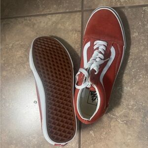 Vans Men's Bold Red and White Sneakers